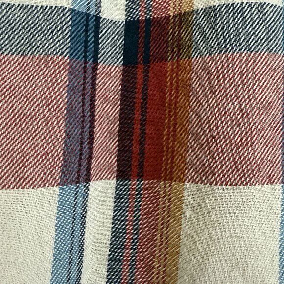 Howe Flannel Shirt Mens Sz Medium Red Blue Plaid Button Up Creative Workforce - Picture 9 of 12